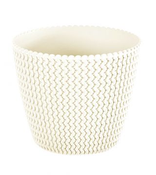 Vaso rotondo "Splofy" - 13 cm - bianco crema - 