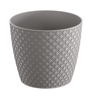 "Orient" round flower pot - 19 cm - stone-grey