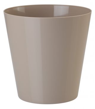 Caja redonda "Vulcano" - 17 cm - beige (café con leche) - 