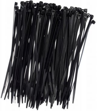 Kabelbindningar, slipsar, dragkedjor - 300 x 4,8 mm - svart - 100 delar - 