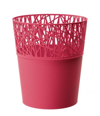 Round flower pot with lace - 18 cm - City - Rapsberry