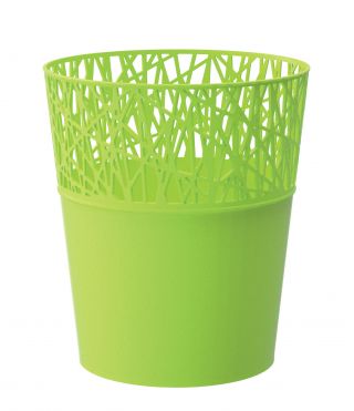 Round flower pot with lace - 13,5 cm - City - Lime