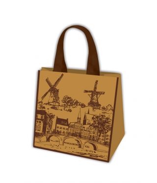 Sacola de compras - European Travels - Amsterdam - 34 x 36 x 22 cm - 