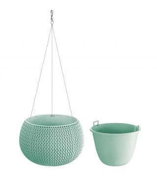 "Splofy Bowl" ronde hangende plantenpot - 29 cm - salie-groen - 