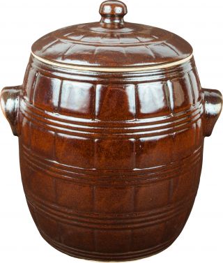Steengoed tonvormige pot met deksel - 4,5 l - 