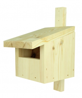 Birdhouse pro redstartty, kosy, robiny a kestery - surové dřevo - 