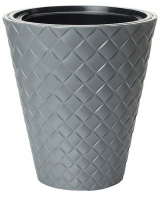 Круглая сеялка "Маката" со вставкой - 30 см - бетон серый - 