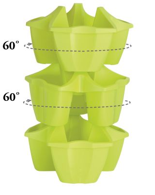 Pot bunga stackable - Crown - Anthracite - 1 keping