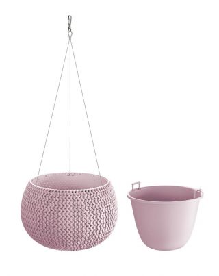 "Splofy Bowl" round hanging plant pot - 29 cm - light blueberry-purple