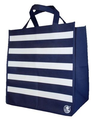 Alışveriş çantası - 34 x 36 x 22 cm - denizci çizgili - 