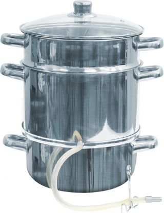 Vaporizador de jugo de acero inoxidable: permite la preparación de jugos de frutas y verduras, para todo tipo de cocinas, incluida la inducción, 12 litros - 