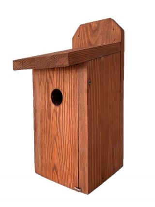 Birdhouse για βυζιά, δέντρο σπουργίτια και flycatchers - να τοποθετηθεί σε τοίχους - καφέ - 