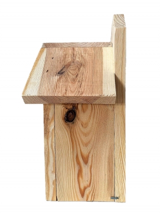 Veggmontert fuglekasse for pupper, spurver og nuthatches - rå tre - 