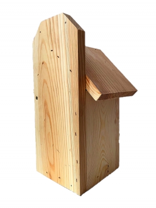 Sangkar burung untuk burung, burung pipit dan nuthatch yang terpasang di dinding - kayu mentah - 