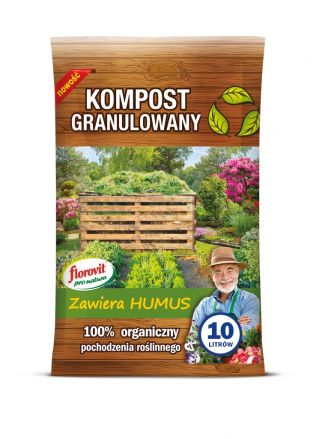 Гранулиран изцяло растителен компост за органични култури - Florovit® - 10 л - 