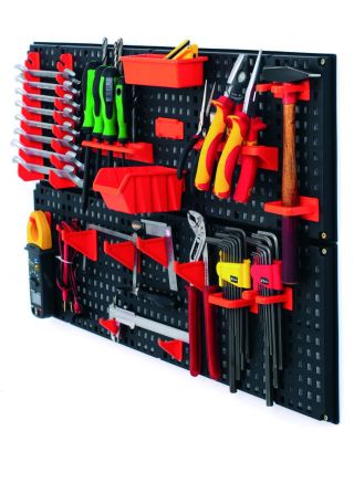 Placa de ferramentas de parede com suportes - 