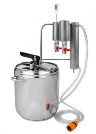 Destilator od nehrđajućeg čelika (još uvijek) s uređajem za hlađenje i pročišćivač - 12 l - može se koristiti kao tlačni štednjak - 