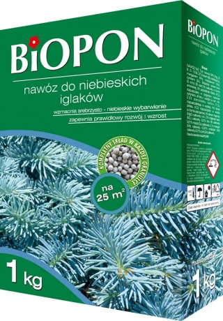 Meststof van blauwe coniferen - intensiveert de naaldkleuring - BIOPON® - 1 kg - 