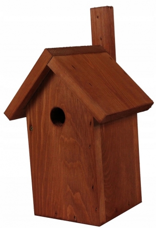 Birdhouse สำหรับหัวนมนกกระจอกและ nuthatches - สีน้ำตาล - 