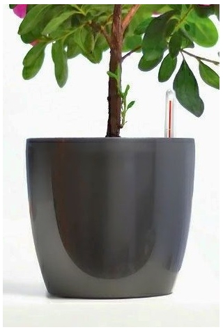 Pot tanaman "Coubi Duo" ø 15 cm - kelabu grafit - 