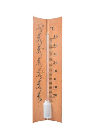 Vidaus medinis rudas tiesus termometras - 40x150 mm - 