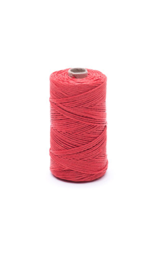 Red linen waxed thread - 50 g / 60 m