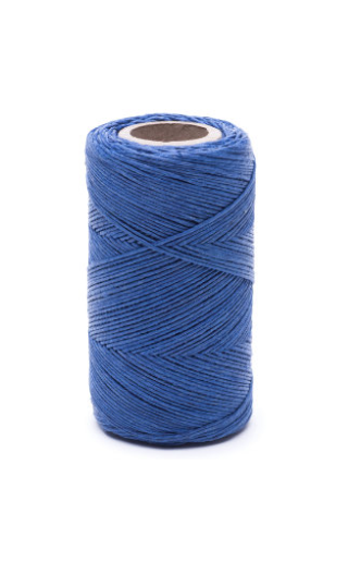 Blauer gewachster Leinenfaden - 100 g / 120 m - 
