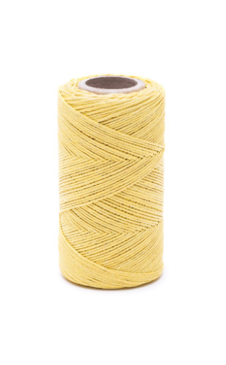 Yellow linen waxed thread - 100 g / 120 m