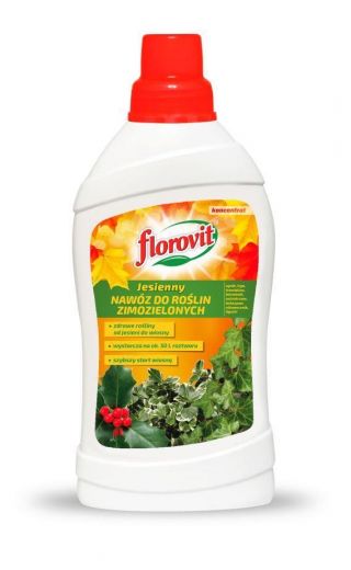 Jesensko gnojilo za zimzelene rastline - živo obarvanje pozimi - Florovit® - 1 l - 