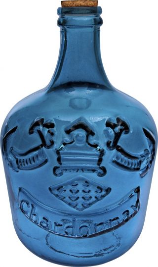 Thick glass demijohn Chardonnay - blue - 4-litre