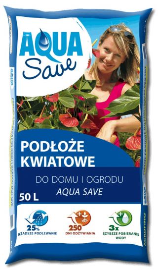 Цветочная почва Aqua Save - менее частый полив, лучшее водопоглощение - 20 литров - 