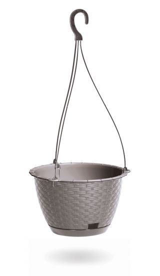Hanging flower pot with saucer - Ratolla - 22 cm - Mocca