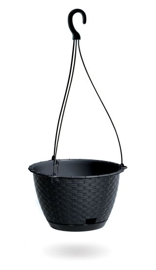 Pot à fleurs suspendu avec soucoupe - Ratolla - 22 cm - Terre d'ombre - 