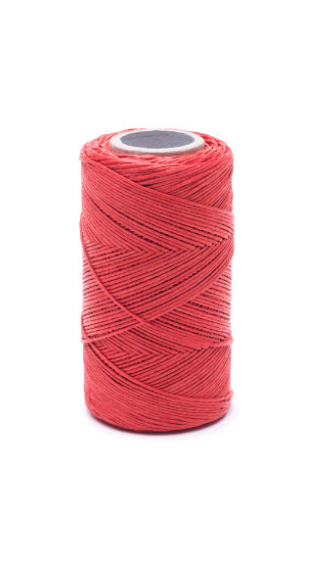 Red linen waxed thread - 100 g / 120 m