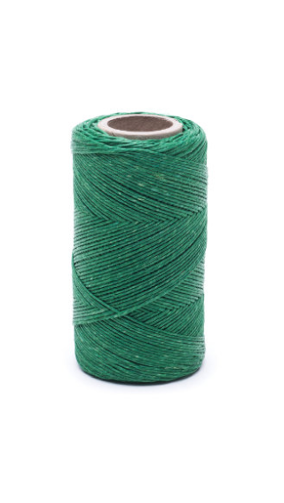Green linen waxed thread - 100 g / 120 m