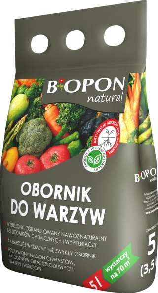 Gunoi de grajd granulat pentru legume - BIOPON® - 5 litri - 