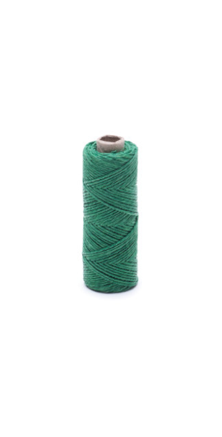 Grønt linned voksvåd tråd - 20 g / 30 m - 