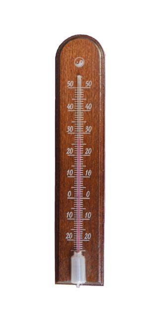 Termometru interior arcuit din lemn maro închis - 4 5 x 205 mm - 