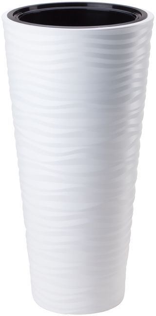 「Saharaスリム」耐霜性丸型トールポット-40 cm-ホワイト - 