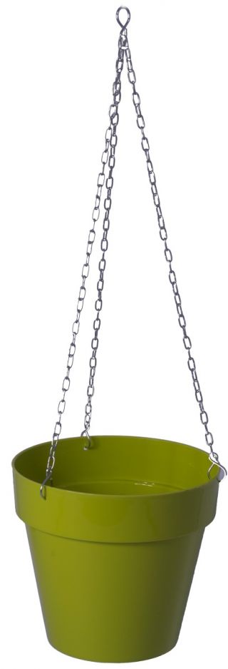 "Ibiza" round hanging plant pot casing - 18 cm - pistachio-green