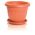 Pot tanaman luar ruangan "Terra" ø 25 cm dengan cawan - berwarna terakota - 