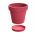 Vaso redondo "Lofly", leve, com pires - 20 cm - vermelho framboesa - 