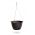 "Ratolla" στρογγυλή κρεμαστή γλάστρα με πιατάκι - σε αλυσίδα από ανοξείδωτο χάλυβα - 24 cm - umber, σκούρο καφέ - 