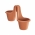 "Respana Twins" two-sided railing-mounted plant pot - terracotta-coloured