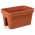 Caja montada en barandilla "Lobelia" - 45 cm - rojo ladrillo - 
