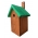 Birdhouse pre prsia, vrabce a brhlíky - hnedá so zelenou strechou - 