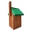 Birdhouse untuk payudara, burung gereja dan nuthatches - berwarna coklat dengan atap hijau - 
