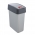 Cubo de basura Magne gris plateado de 10 litros con una tapa para presionar para abrir - 