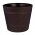 "Elba" round wood grain pot casing with a saucer - 15 cm - brown
