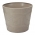 "Elba" round wood grain pot casing with a saucer - 15 cm - grey-beige